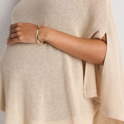Lightweight Cotton Cashmere Nursing Shawl in Heather Oatmeal