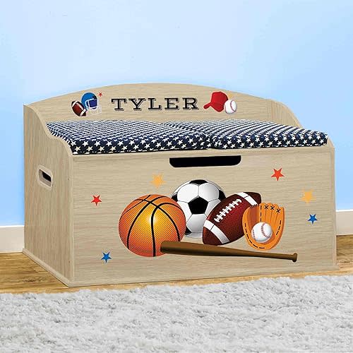 DIBSIES Personalized Creative Wonders Toy Box (Sports, Natural)