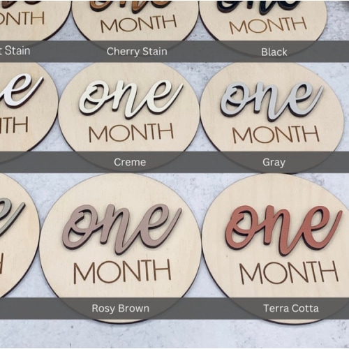 Wooden 3D Monthly Milestone Discs for Baby Photos  Engraved - Etsy
