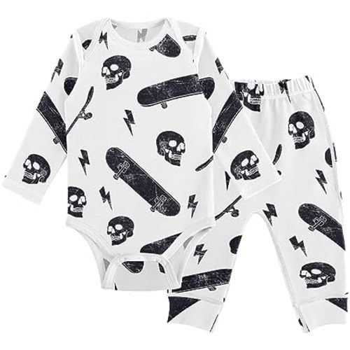 vvfelixl Baby Bodysuits Pants Sets Border Collie Dog Long Sleeve Baby Clothes For Boys Girls 0-24 Months Cow Pattern