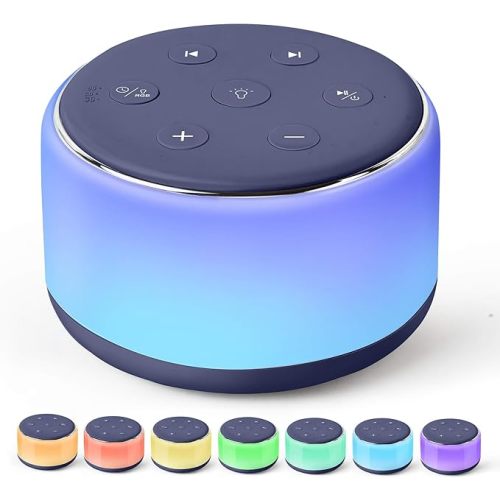 FamiSym White Noise Sound Machine Baby for Sleeping with Night Light – 34 Soothing Sounds, Rechargeable White Noise Machine for Kids Adults, Portable Lullaby Sleep Machine Baby Soother Home Travel