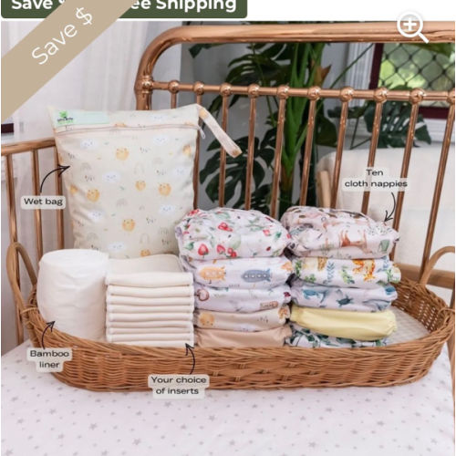 Ultimate Cloth Nappy Set: 10 Luxurious Nappies & Essentials for Parents