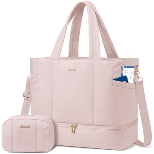 LOVEVOOK Travel Duffle Bag, Puffer Weekender Bags for Women with Shoe Compartment, Carry On Overnight Hospital Bag, Gym Tote