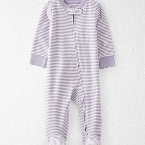 Baby Girl Organic Cotton Striped Sleeper Pyjamas | Carter’s Oshkosh Canada