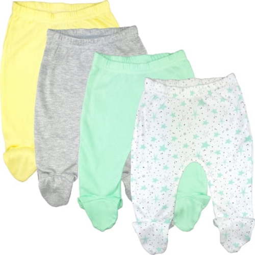 123 Bear Baby 100% Cotton Infant Pants with Footies 100% Cotton Unisex Boys Girls Multipacks