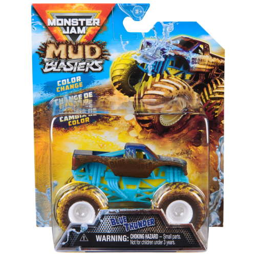 Monster Jam Mud Blasters Blue Thunder Color Change Monster Jam Truck 1:64 Die Cast Vehicle