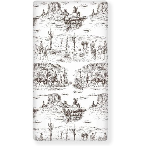 Cowboys Fitted Crib Sheet for Boys Girls Southwest Cowboy Baby Sheet for Standard Crib and Toddler Western Desert Nursery Bed Mattress Sheets 28"x52"