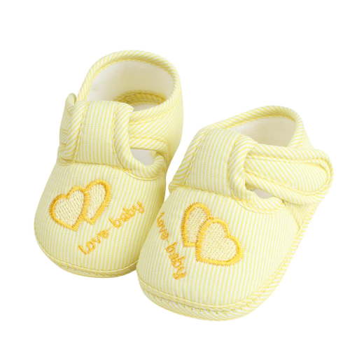 ZACPNCV Baby First Walking Shoes Boys Girls Infant Sneakers Crib Shoes Breathable Lightweight Slip On Shoes Yellow 3-6 Months