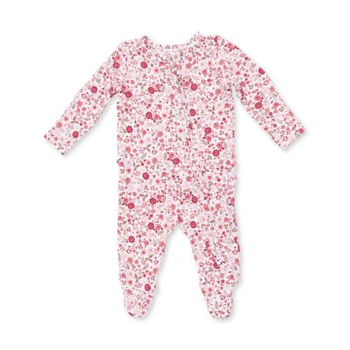 Serene Floral - 2 Way Ruffle Back Zipper Footie – Angel Dear