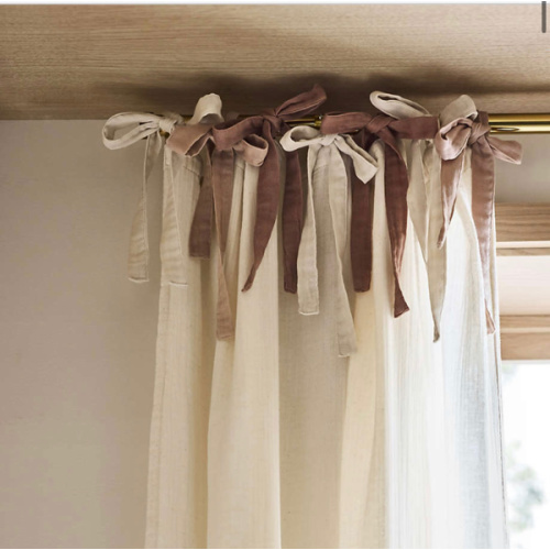 Natural Tie 100% Organic Cotton Muslin Kids Curtain Panel 44"x96"