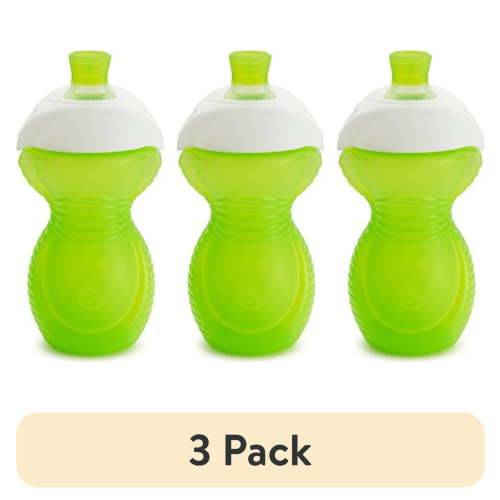 (3 pack) Munchkin Click Lock Bite Proof Infant Sippy Cup, 9 Oz, Blue/Green, Unisex, 2 Pack