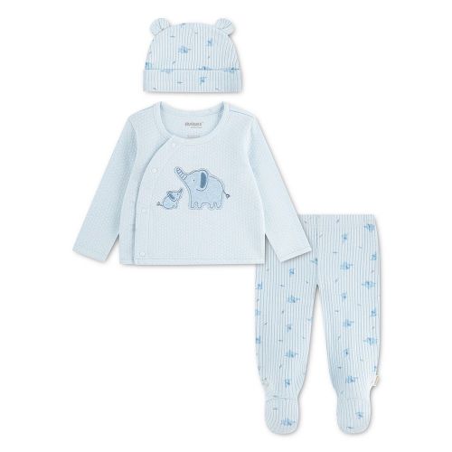 Newborn Baby Boy Huggies® Elephant Footed Pants, Top & Hat 3-Piece Set