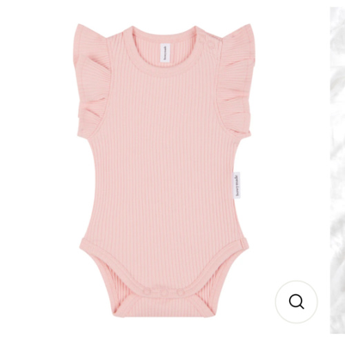 Baby Summer Frill Onesie - Dusty Pink