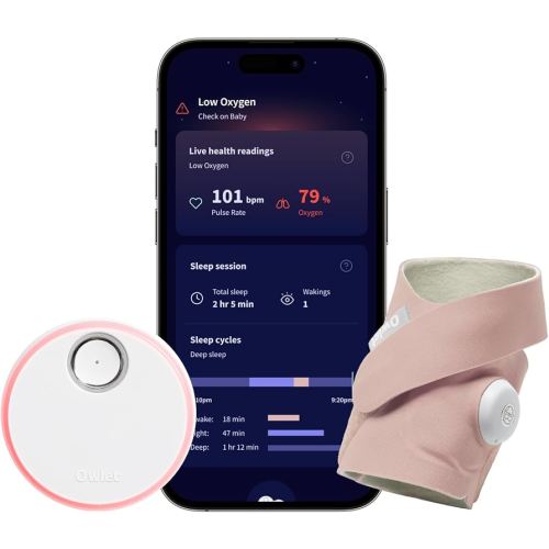 Owlet Dream Sock® - FDA-Cleared Smart Baby Monitor - Track Live Pulse (Heart) Rate, Oxygen in Infants - Receive Notifications