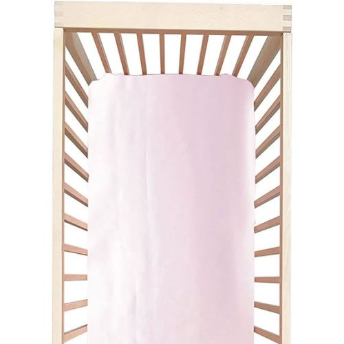 100% Silk Mini Crib Sheet Fitted for Pack N Play or Portable Playard, Soft Smooth Breathable for Baby Hair, Pack of 1 for Boys and Girls, 24 x 38 x 5, Pink