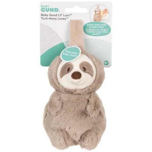 Baby GUND Reese Sloth Lil’ Luvs Tuck-Away Lovey – Plush Toy with Built-In Blanket, Soft Neutral Taupe Security Lovey for Babies