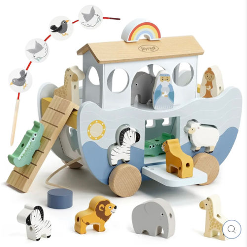 Wooden Noah's Ark Toy for Montessori Learning - Joyreal