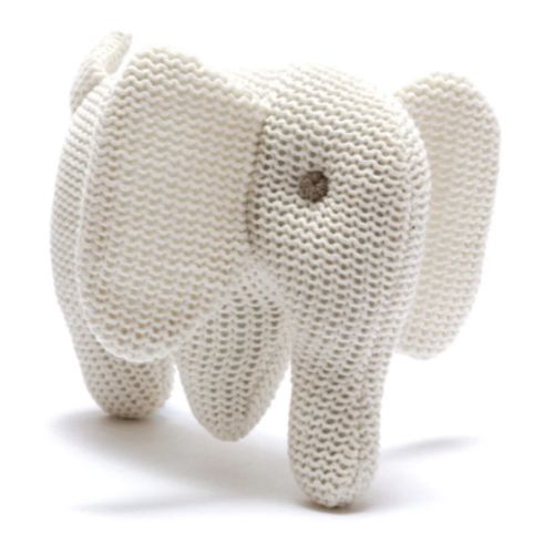 Organic Cotton Knitted Elephant Rattle