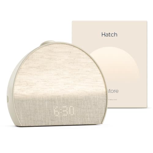 Hatch Restore 3 Sunrise Alarm Clock & Sound Machine, Smart Light (Putty) | White noise machine & sunrise alarm light, 80+ sleep sounds, screen-free bedtime routine with meditations via Hatch Sleep App