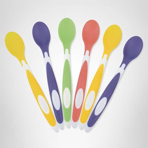 Dr. Brown's Designed to Nourish Soft-Tip Toddler Feeding Spoons, 6 Pack, Assorted Set (Colors May Vary)