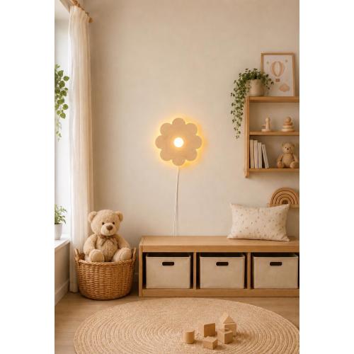 Handmade wooden flower night light – Soft light for sweet dreams
