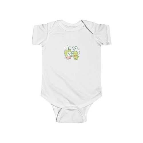Baby Bodysuit, Miffy and Smiski Duo, Infant Fine Jersey Onesie, Cute Baby Outfit, Infant Clothing, Baby Shower Gift, Baby Onesie with