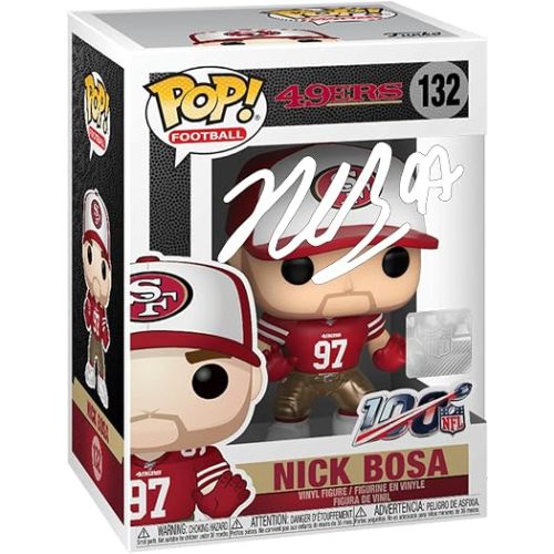 Nick Bosa #132 Facsimile Signed Reprint Laser Autographed Funko POP! Legends San Francisco 49ers Figurine with Protector Case