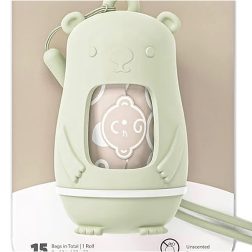 NEW Moodie Teddy Bear Nappy Bag Dispenser | Nappy Bag on the Go Dispenser w/Silicon Strap |15 LAVENDER SCENTED Nappy Disposal Bags per Roll | Nappy bag essential items (CLOUDY GREY) : Amazon.com.au: Baby