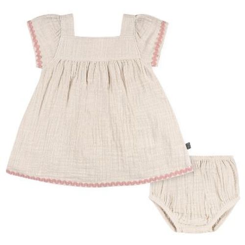 Modern Moments™ by Gerber Baby Girls' 2-Piece Dress and Diaper Cover, Rainy Day, 3-6 Months