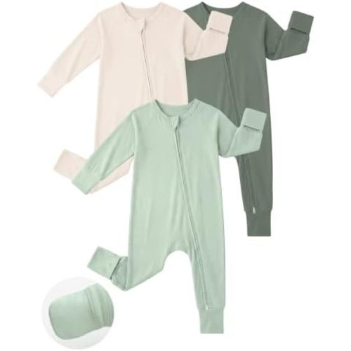 Yoofoss Viscose From Bamboo Baby Pajamas Footless & Footed baby Sleepers, 2-Way Zipper Soft Toddler Romper for Boys Girl