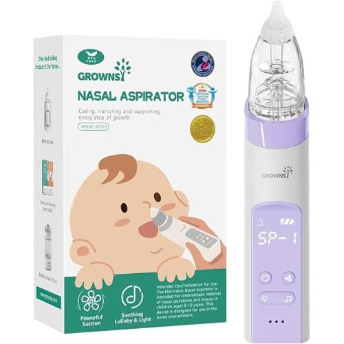 GROWNSY Electric Baby Nasal Aspirator, Auto Nose Cleaner,3 Suctions, Purple