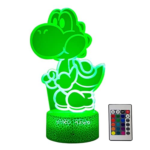 LEDERGO Yoshi Night Light 16 Colors Christmas Lighting Gift RGB Touch Remote Controller Toys Yoshi Night Light for Children's Room Decoration Holiday Gifts,Birthday Atmosphere Light (Yoshi)