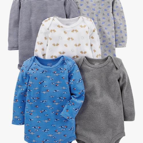 Simple Joys by Carter's Baby Boys Long-Sleeve Bodysuit Pack of 5Bodysuit