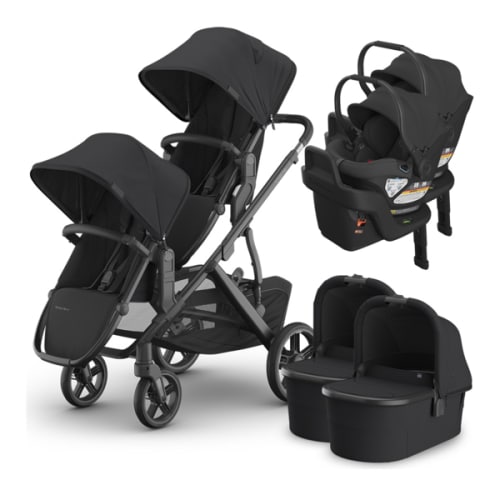 UPPAbaby Vista V3 Double Stroller for TWINS + 2 Bassinets + 2 Aria / Mesa V3 / Mesa V2 Car Seats Travel System