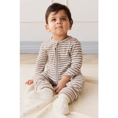 Organic Cotton Modal Gracelyn Onepiece - Narrow Stripe Tweed/Cloud