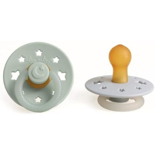 Itzy Ritzy Natural Rubber Pacifiers for 0–6 Mo, Set of 2 (Glow in the Dark)