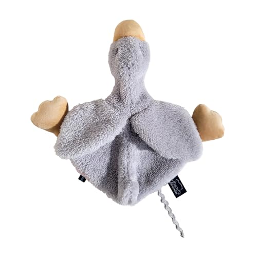 Veronea Helga The Goose, Pacifier Holder, Security Blanket Lovey, Infant Stuffed Toy, 9.8 Inches (Pack of 1) (Sky Grey)