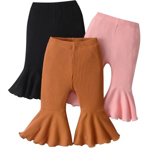 Lala Bear Baby Girl 3 Pack Solid Pants