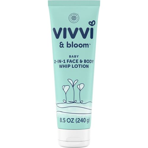 Vivvi & Bloom Gentle 2-in-1 Baby Lotion, Face and Body, for Delicate & Sensitive Baby Skin, Hypoallergenic Lotion Natural Scent, 8.5 oz (Pack of 1)