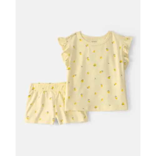 Toddler Girl 2-Piece Lemon Top & Short Set - Yellow | Carter's