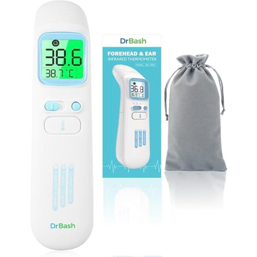 DrBash Baby Thermometer, 3-in-1 Infrared Thermometer for Ear, Forehead & Touchless, Fever Digital Thermometer for Baby, Infants,Toddlers, Kids & Adults with Fever Alert and Memory Recall