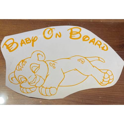 Baby Simba 'Baby On Board' Car Decal - Lion King