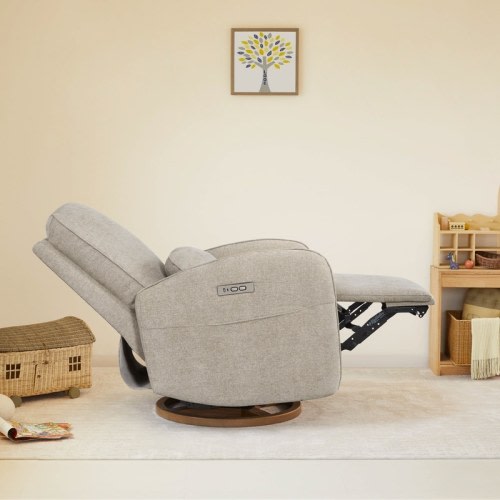 Power Swivel Recliner Chair Nursery Glider with Lumber Pillow