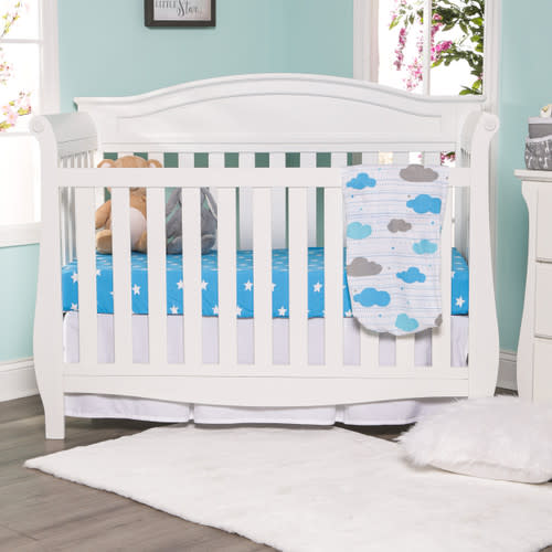 Everyday Kids Fitted Crib Sheet - Stars/Clouds