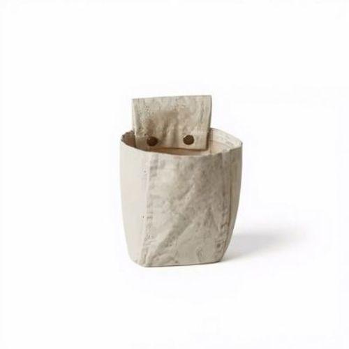 Alilang Hanging Wall Storage Basket with Front Pocket and Reinforced Canvas Construction - Beige-A