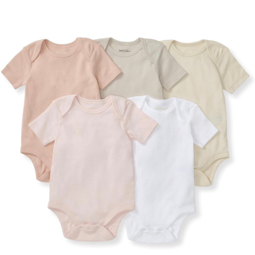Burt's Bees Baby Bodysuits, Short Sleeve and Long Sleeve One-Pieces, 100% Organic Cotton