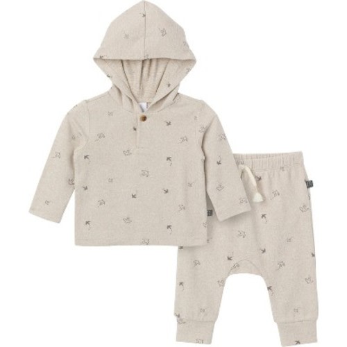 Modern Moments™ by Gerber Baby Boys' 2-Piece Hooded Brushed Hacci Set, Oatmeal Heather, 0-3 Months