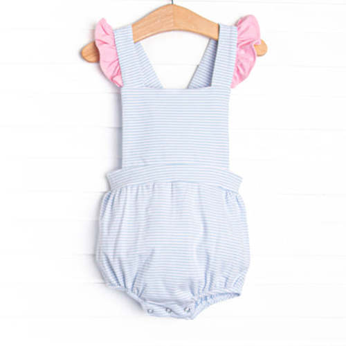 Libby Sunsuit, Pink and Blue Stripe – Stitchy Fish