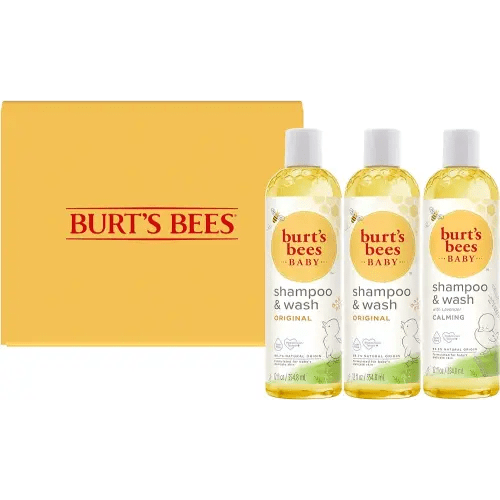 Burt's Bees Baby Shampoo and Body Wash Bundle, 2 Original and 1 Calming with Lavender Tear Free Baby Soap, 12 Fl Oz , 3 Count