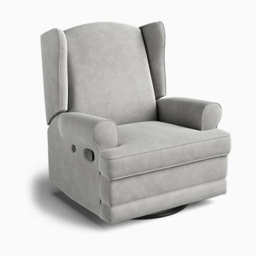 Serenity Wingback Upholstered Recline Glider - Steel